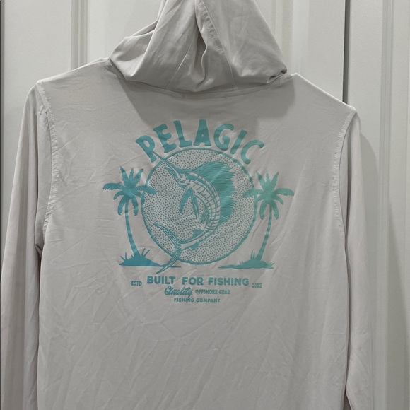 New PELAGIC women’s size medium hooded multi colors and styles UPF, white & aqua - Picture 11 of 16